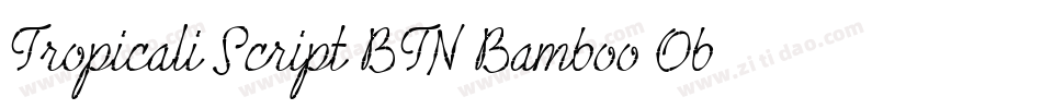 Tropicali Script BTN Bamboo Oblique字体转换